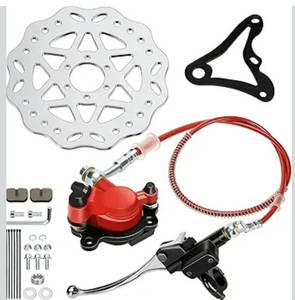 lot 1225 image: Mega Moto 80cc Mini Bike Hydraulic Brakes Kit with 180mm Disc Brake Rotor Compatible with Monster Moto 105cc mm80 Minibike GMB100 Coleman RB100 RT100 Parts Rear Brake Caliper Mounting Bracket