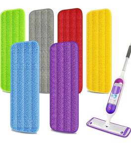 lot 1229 image: EXEGO 6 Count Reusable Microfiber Mop Pads for Swiffer PowerMop - Power Mop Pads Refills for 13 -15  Spray Mop, Hard Wood Floor Mop Pads Refills Machine Washable for Multi-Surface Floor Cleaning