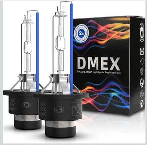 lot 1240 image: DMEX D2S HID Headlight Bulbs Xenon 35W Replacement 85122 66240 66040 66240CBI - Pack of 2, 8000K White Blue (Not fit Halogen Headlamp)