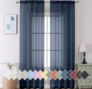 lot 1242 image: Aiyufeng Long Navy Blue Sheer Curtains 96 inches Long for Living Room, Privacy Sheer Curtains Window Treatment Translucent Sheer Drapes for FarmhouseCottage, 40 Wide (2 Panels)