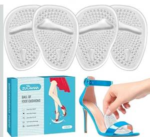 lot 1247 image: ZUCNANA Ball of Foot Cushions (2 Pairs Gel Shoe Inserts), Heel Inserts for Women, Non Slip Heel Pads, Heel Cushions for Women Foot Pain Relief and Comfort, One Size Fits Any (Clear)