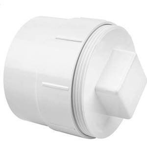 lot 1255 image: 4 PVC Sewer Cleanout Adapter with Plug Pipe Fitting, PVC DWV Flush Sewer Cleanout Cap for Drainage Piping