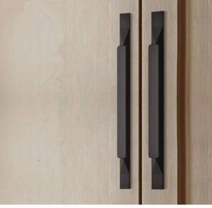 lot 1256 image: Kitchen Cabinet Pulls - Black Cabinet Handles - 5 Pack Long Cabinet Hardware for Drawers Dresser Furniture Pulls (3.78 inches Hole Center - 6.3 inches Length)
