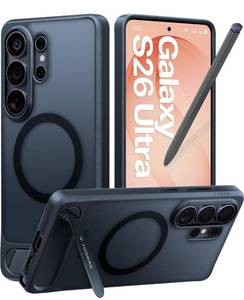 lot 1257 image: TORRAS Strong Magnetic & Seamless Stand for Samsung Galaxy S26 Ultra Case, Fit for MagSafe, Mil-Grade Drop Protection, Kickstand for Samsung Galaxy S26 Ultra Case, Translucent BackBlack Edge