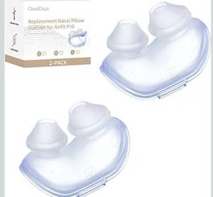 lot 1263 image: 2 Packs Replacement Nasal Pillow Cushion for ResMed AirFit P10, Ultra-Soft Silicone, Better Sealing, Minimize Leakage, Reduce Pressure Points, CPAP Supplies Accessories, Size Medium