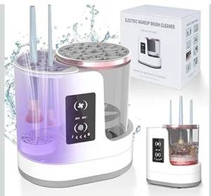 lot 1271 image: 3 IN 1 Electric Makeup Brush Cleaner Machine With Makeup Brush Dryer-Holder-Portable Automatic USB Cosmetic Brushes Cleaner Tool for All Size Beauty Makeup Brush Set,Eyeshadow, Blush Brush (white)