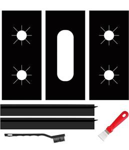 lot 1278 image: Guards for Gas Stove Top Covers Protector 0.3mm,Gas Stove Burner Covers 3 Stove Mat Protector with 2 Stove Gap Fillers&Cleaning Brushes&Scraper,Heat Resistance Durable Washable and Cuttable