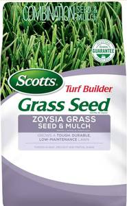 lot 1295 image: Scotts Turf Builder Zoysia Grass Seed & Mulch, Grows a Tough, Low-Maintenance Lawn, 5 lbs.