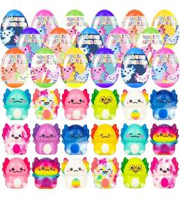 lot 1304 image: 24 Pack Prefilled Easter Eggs with Slow Squishy Toys Axolotl Toy Easter Eggs Filled for Kids Boys Girls Easter Basket Stuffers Party Favors Easter Egg Fillers Hunt