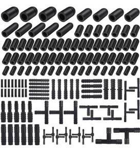 lot 1312 image: 115PCS Nylon Vacuum Connectors, 63 PCS Assorted Vacuum Plugs Hose End Caps Assortment Kit, Black