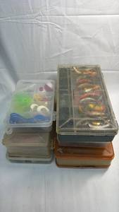 Fishing Tackle Box Collection with Lures and Fliesâ6 Boxes