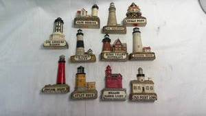 lot 92 image: 11-Piece Decorative Lighthouse Refrigerator Magnet �� Collection
