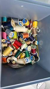 lot 97 image: Sewing Thread Spools Collection with Storage File Box