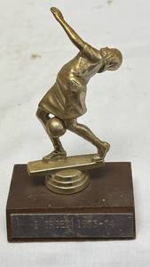 lot 112 image: Bowling Trophy 1973-74 with Golden Bowler Figure