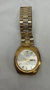 lot 127 image: Citizen Automatic 17 Jewels Gold Tone Mens Watch with Day Date Display