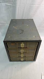 lot 165 image: Industrial Parts Organizer Cabinet with Hardware