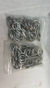 lot 180 image: WANBAO 60 Pieces 2 Inch Silver Screw Eye Hooks Hardware Set