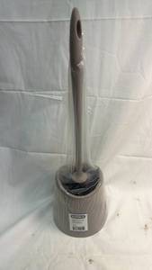 lot 199 image: SuperIO Taupe Toilet Brush and Holder Set