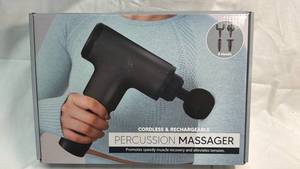 lot 200 image: Cordless Rechargeable Percussion Massage Gun with 4 Heads
