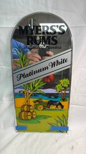 lot 209 image: Myerss Platinum White Rum Advertising Mirror Sign