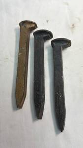 lot 229 image: Large Iron Railroad Spikes Set of 3