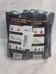 lot 267 image: LED Clip-On Pet Safety Light and Star Pattern Fabric Bundle
