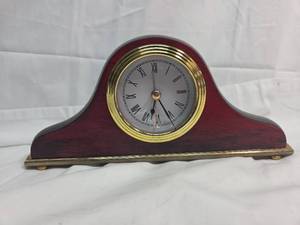 lot 271 image: Wooden Mantel Clock with Roman Numerals