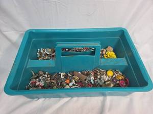 lot 283 image: Large Mixed Costume Jewelry Collection in Organizer Tray