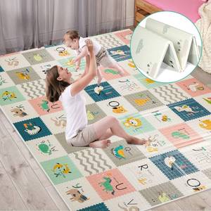 lot 131273 image: FLAGAV Baby Play Mat, 79x71x0.4inch Extra Large Folding Baby Crawling Mat, Waterproof Reversible Playmat Foam Non Toxic Anti-Slip Portable Kids Play Mat for Infant, Toddler