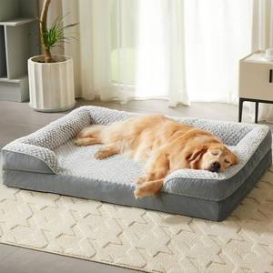 lot 131298 image: LEXTRO Orthopedic Dog Beds for Large Dogs,Waterproof Dog Bed, Egg Crate Foam Bed for Large Dogs, Big Pet Bed with Washable Removable Waterproof Pillow Cover and Anti-Slip Bottom, Grey