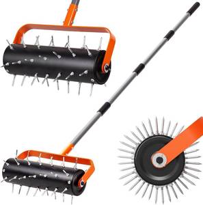 lot 231396 image: Walensee Rolling Lawn Aerator, Heavy Duty Manual Aerator Tool with 42 Spikes, Lawn Spike Aerator Roller with 71 Adjustable Handle, Soil Penetrator Push Lawn Aeration for Garden Yard Patio