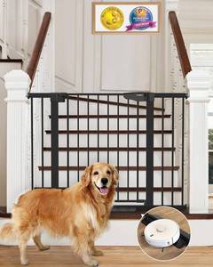 lot 231405 image: Cumbor 29.7-46 Baby Gate for Stairs, Moms Choice Awards Winner-Auto Close Dog Gate for The House, Gifts for Mom, Easy Install Pressure Mounted Pet Gates for Doorways, Black