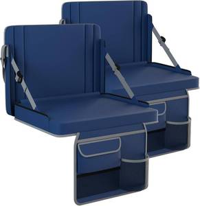 lot 231418 image: Stadium Seats with Back Support 2PACKS Adjustable Bleacher Chairs with Back and Cushion Bleacher Seat with Cup Holder, Carry Handle & Shoulder Strap for Outdoor Sports Events, Picnics, Beaches