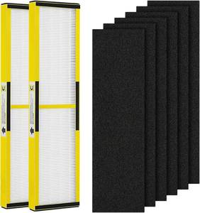 lot 231419 image: 2 Pack FLT5000 HEPA Replacement Filt-er C with 6 Pack Activated Carbon for G-Guardian AC5250PT AC5000 AC5000E AC5300B AC5350B AC5350BCA AC5350W CDAP5500