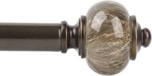 lot 331112 image: KAMANINA 1 Inch Curtain Rods 32 to 58 Inches (2.6-4.8ft), Antique Bronze Single Curtain Rod for Windows, Decorative Drapery Rod with Marble End