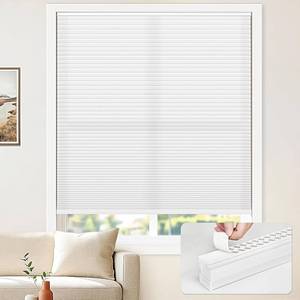 lot 331113 image: LazBlinds Cordless Cellular Blinds, No Drill Light Filtering Honeycomb Shades for Indoor Windows, Insulated UV Protection Cellular Shades, Easy Inside Mount, 19 W x 72 H, White