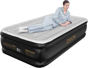 lot 271253 image: DIVON Twin Air Mattress with Built in Pump Raised,18  Inflatable Mattress with Wave Design,Blow Up Mattress in 2 Mins,Single Twin Size Air Mattress for Guest, Thicker AirBed,Colchon Inflable-330Lbs