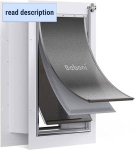 lot 231414 image: Retails for $120 Baboni Pet Door for Wall,3-Flap,Steel Frame and Telescoping Tunnel, Aluminum Lock, Double Flap Dog Door and Cat Door, Strong and Durable (Pets Up to 100 Lb) -Large