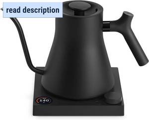 lot 231430 image: Retails for $180 Fellow Stagg EKG Pro Electric Gooseneck Kettle - Pour-Over Coffee and Tea, Quick Heating, Precise Temperature Control, Scheduling, Built-in Brew Timer, Matte Black, 0.9 Liter