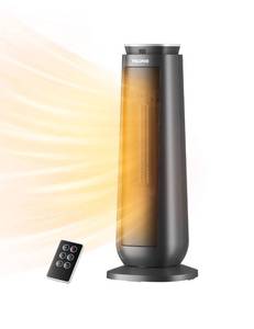lot 57987 image: PELONIS PTH15A4BGB Ceramic Tower 1500W Indoor Space Heater with Oscillation, Remote Control, Programmable Thermostat & 8H Timer, ECO Mode, Tip-Over Switch & Overheating Protection, Gray