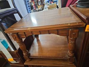 lot 57989 image: Vintage Solid Wood End Table