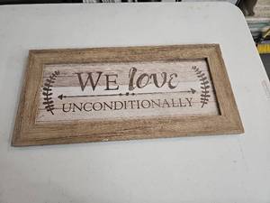 lot 57997 image: We Love Unconditionally Home Wall Decor