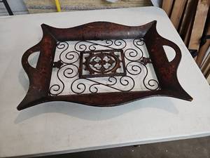 lot 58006 image: Decorative Wrought Iron Display Tray