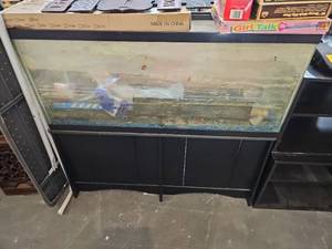 lot 58018 image: Glass Aquarium Tank with Black Stand