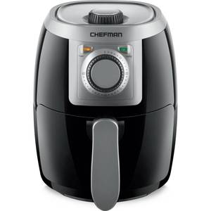 lot 58091 image: Chefman TurboFry 2 Quart Air Personal Compact Healthy Fryer wAdjustable Temperature Control, 30 Minute Timer and Dishwasher Safe Basket, Black, 4.2 Pint, U.K. Version