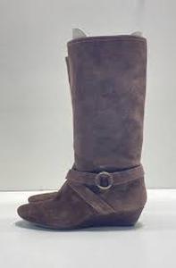 lot 58048 image: DKNYC brown cow suede Alina pull-on boots