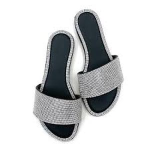 lot 58052 image: Glaze Women Rhinestone Embellished Slide Sandals
