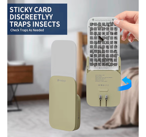 lot 2402 image: Mosalogic Fly Insect Trap Plug-in Fruit Flies Killer Gnat Trapper Moth Catcher Fly Trapper UV Attractant Catcher for 400 Sq Ft of Protection Yellow-1PACK - Retail $0
