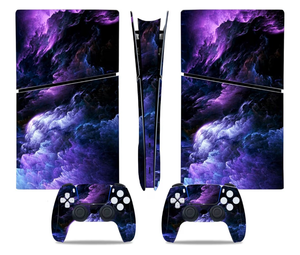 lot 2411 image: Skin Sticker for PS5 Slim Digital, Protective Vinyl Decal Game Accessories Cover for Console and Controller (see pic for exact design) - Retail $0