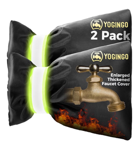 lot 2433 image: Outdoor Faucet Covers for Winter Freeze Protection, Hose Bib Covers for Winter, Water Spigot Cover Winter Insulated, 2 Pack 6.7 x 9.5 Pipe Wrap Insulation Cover Socks Outside Faucet Freeze Protector - Retail $0